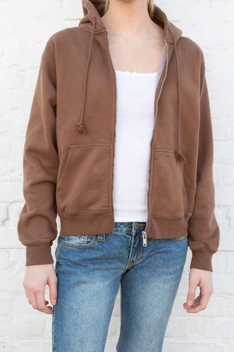 Sweat a Capuche Brandy Melville Christy Marron | DRL-85805879